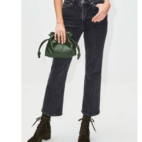 RE/DONE 70's Crop Boot Jeans in Stoned Noir Size 29 NWT - Picture 1 of 13